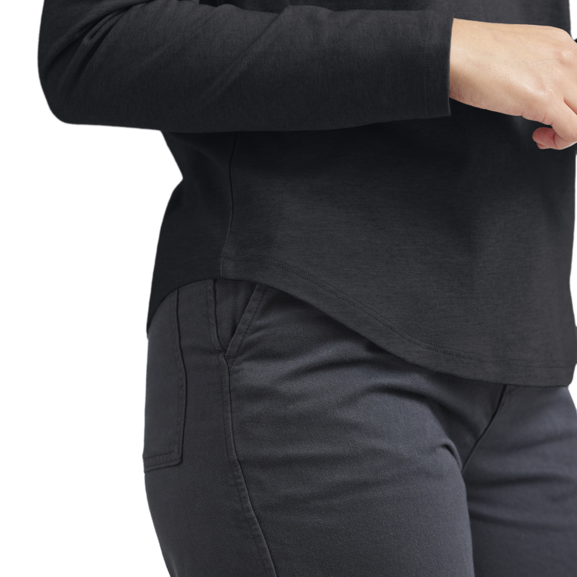 Women's Soft Merino Long Sleeve Tee - True Black - Image 3