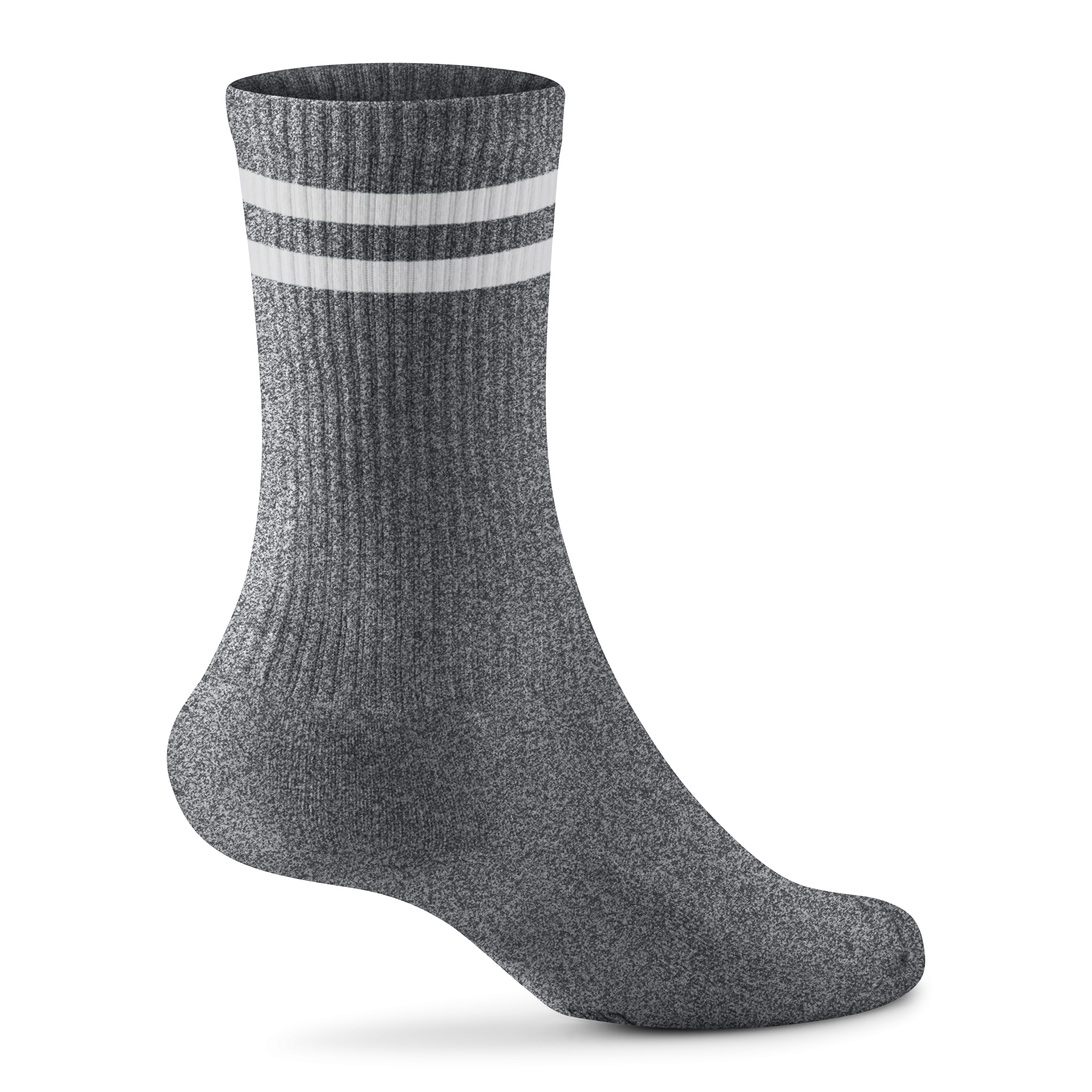 Anytime Crew Sock - Natural Grey Heather/Natural White - Image 2