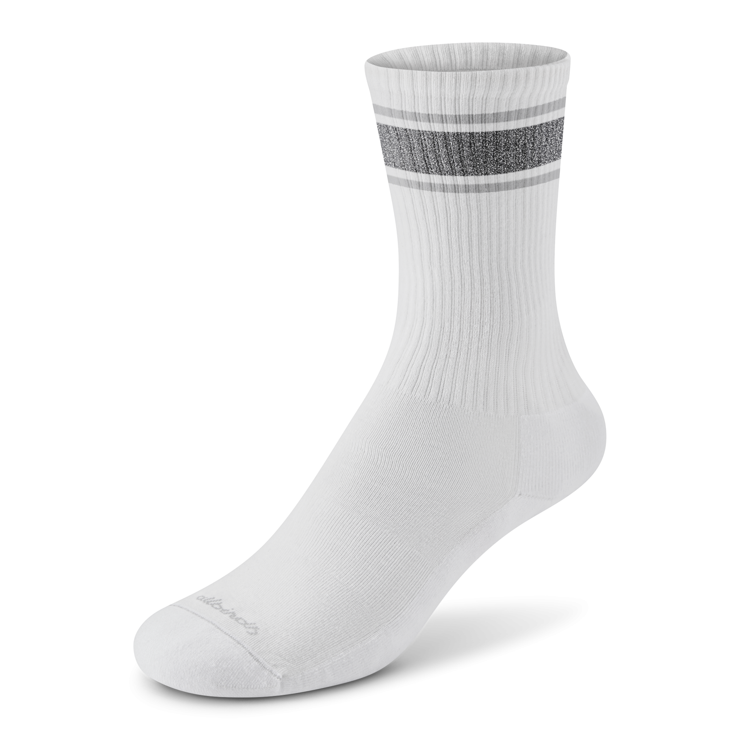 Anytime Crew Sock - Blizzard. Natural Grey Heather (Light Grey Sole)